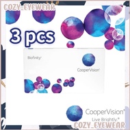 (3 pcs ) Cooper Vision Biofinity Monthly Disposable Clear Silicone Hydrogel - Power -1.00 to -12.00