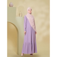 LA Long DRESS PLEATED dress Abaya Jubah Muslimah jubah raya for women plain front zip nursing friend