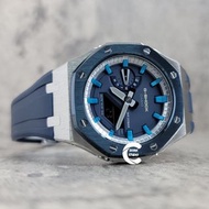 《改裝訂製》G-SHOCK特別限量版 【金屬淺藍】 男裝女裝手錶鋼錶電子錶 防水潛水錶 農家橡樹 Casioak Casio G Shock Special Limted Edition GA2100