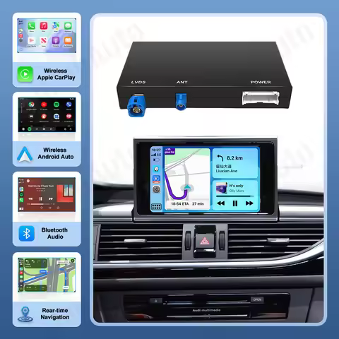 iManAuto Wireless CarPlay Module for Audi A6 A7 C7 2012-2018, Plug and Play, Support Android Auto & 