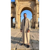 Djellaba.id Umrah Hajj Prayer Dress Muslim Clothes Hoodie Robe Jalabah Kapucong Moroccan Men's Flann