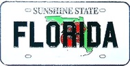 Florida the Sunshine State License Plate Replica Metal Magnet