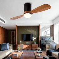 ‍🚢Ceiling Ceiling Fan Lights Household Living Room Frequency Conversion Remote Control Fan Lamp Solid Wood American Mini