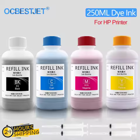 250ml Universal Bulk Refill Dye Ink Kit For HP 178 364 564 655 711 932 933 950 951 952 953 954 955 9