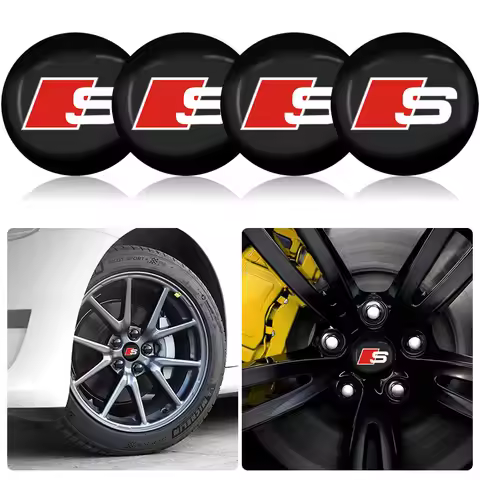 4pcs 56/60mm Car Wheel Center Cover Stickers Hub Caps Sticker Car Accessories for Audi Sline A1 A3 B