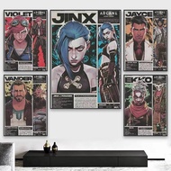 Arcane Season 2 Jinx VI Graffiti Poster Minimalist Aesthetics Canvas Wall Art for Living Room Modern