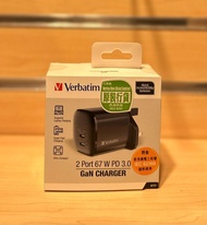 💥全新現貨💥VERBATIM 2 Port 67W PD 3.0 GaN 充電器 66882