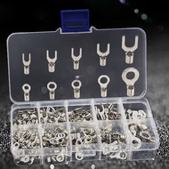 junmeng888 320Pcs/Box 10 In 1 Terminals Non-Insulated Ring Fork U-type Brass Terminals kit