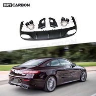 Rear Bumper Lip Diffuser with Exhaust Tips for Benz E Class C238 E200 E300 E53 AMG Coupe Sport 2017-