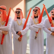 Influencer Wedding Pick-up Funny Costume Groomsmen Brothers Group Funny Arabic Dibai Middle East Loc