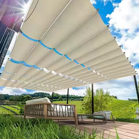 2.5x3m~3x6m waterproof retractable wave awning home garden pavilion flower stand rainproof sliding s