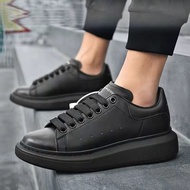 McQueen black men's shoes thick-soled height-increasing sneakers couple style white shoes casual sho
