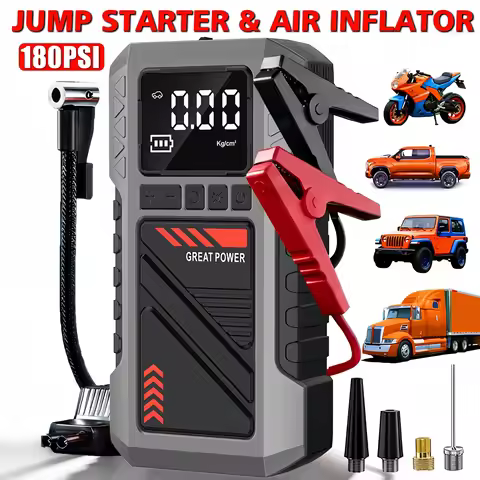 2-in-1 Car Battery Repair Kit (including 8000 ampere battery booster starter and 180 pound-force/squ