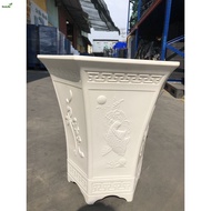 Large-sized high-quality plastic pot 44*48cm, Ecolife LG-PLT 440*480 white hexagonal flower pot