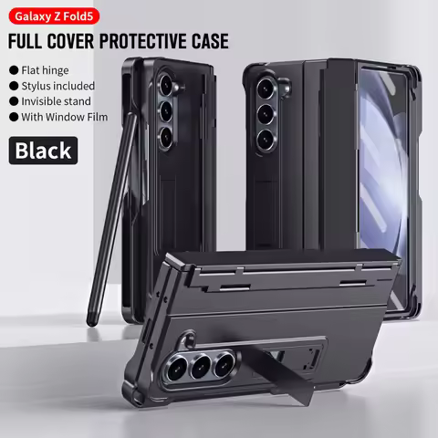 With Tempered Glass Diamond Hinge Protect case For Samsung Z Fold 5 Galaxy Z Fold 4 3 Stand All-incl