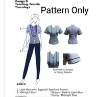 sewing pattern. teachers uniform blouse pattern. thursday shedule