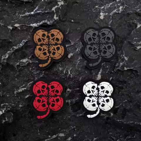 Creative Clover Skeleton Pattern Glow-In-The-Dark Pvc Patch with Velcro for Clothing and Luggage, In