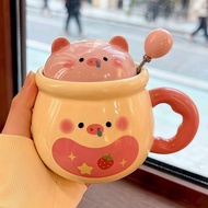 少女心高颜值猪猪水杯生日礼物送女生闺蜜姐妹有意义礼品陶瓷杯子26.7.13 Cute and stylish piggy water cup, a meaningful birthday gift f