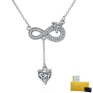 With Gra Certificate- Pt950 Platinum Tassel Heart Pendant Moissanite White Diamond Necklace