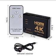 HDMI SWITCHER 1-3, HDMI SWITCH 3 PORT 4K ULTRA HD WITH REMOTE