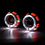 Sinolyn 2นิ้ว LED Angel Eyes Bi Xenon สำหรับไฟหน้า H4 H7รถ H1โปรเจคเตอร์ Running Light สำหรับรถยนต์ร