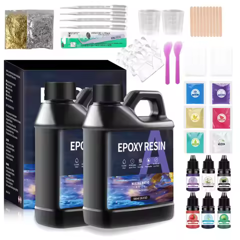 500/1000ml 1:1 AB Epoxy Resin Glue Kits High Adhesive Hardener Crystal Glue Set DIY Epoxy Resin Mold