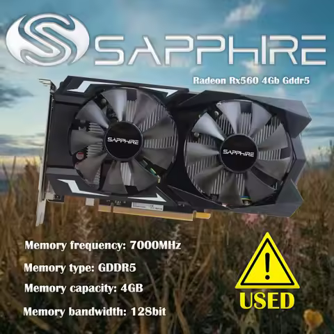 Used Sapphire Radeon Rx560 4Gb Gddr5 Pci Express 3.0 Directx12 Video Gaming Graphics Card External G