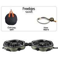 เตาก๊าซเตาคู่พับได้แบบพกพาเตาแก๊สบิวเทนของ THOMSON เตาสำหรับตั้งแคมป์เตาเซรามิคไฟฟ้าแบบอินฟราเรด