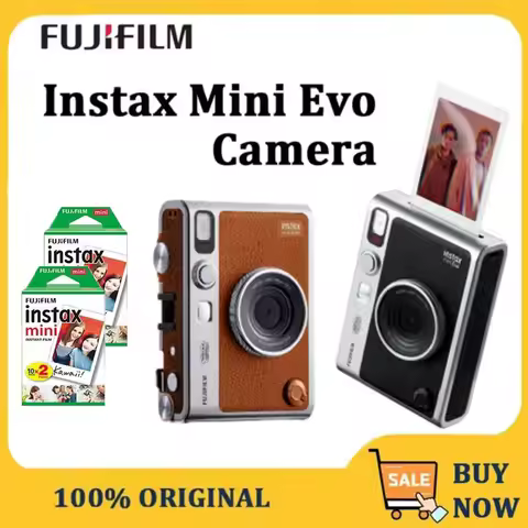 Original Instax Fujifilm Mini Evo Instant Camera (Optional Instax Mini White Film 20/40 sheets) Smar
