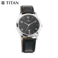 Titan Workwear Watch with Black Dial &amp; Leather Strap 1770SL02