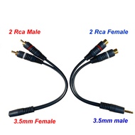 2 RCA Male and 3.5mm Female / 2 RCA FeMale and 3.5mm Male 3.5mm to 3.5mm 20cm Connector Stereo Audio