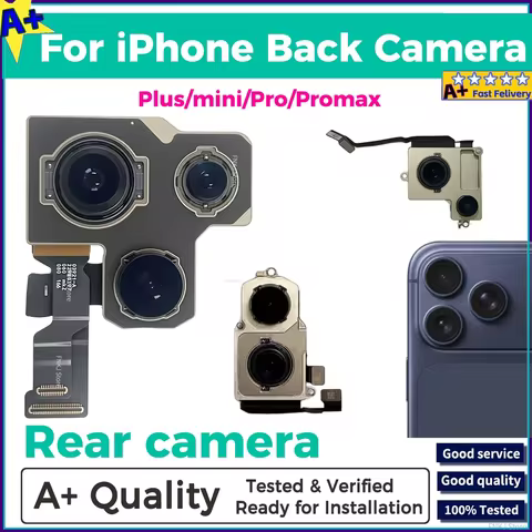 Features Work Camera For iPhone 14 15 16 Pro Max MINI Back Camera Rear Main Camera For iPhone 14 16 