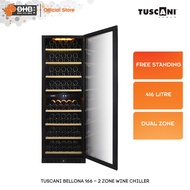 Tuscani Freestanding Wine Cooler Dual zone BELLONA166 ( 2 ZONE )  416L 151 Bottle BELLONA110-2ZONE P
