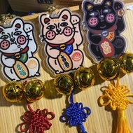 招財貓掛件 - 黑白米三色