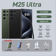 smartphone M25 6.6 Inch 5G Smart Android Gaming Phone Support Inserted Dual SIM 12GB 512GB Battery 6