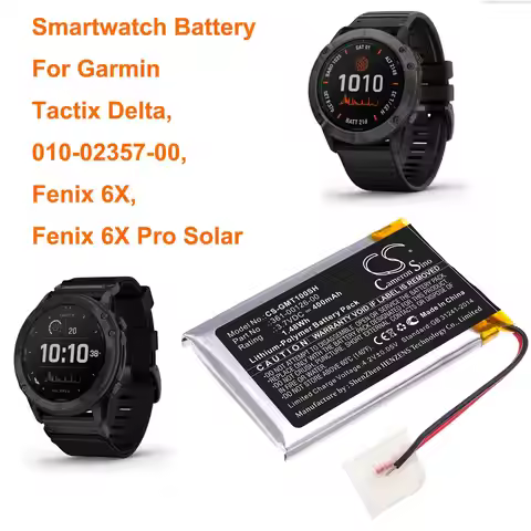 Cameron Sino 400mAh Smartwatch Battery for Garmin Tactix Delta, 010-02357-00, Fenix 6X, Fenix 6X Pro