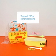Thinwall 750ml warna persegi panjang 10PCS