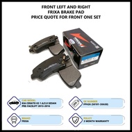 Kia Cerato K3 1.6 &amp; 2.0 Pre-Facelift 2013-2016 Frixa Brake Pad (Front FPH26~FPH27 / Rear FPH26R)