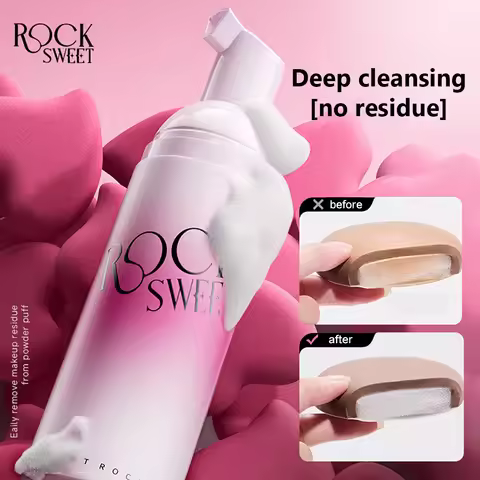 Rock Sweet 50ml Powder Puff Cleaning Mousse Beauty Egg Makeup Brush Water-free Foaming Cleaning Liqu