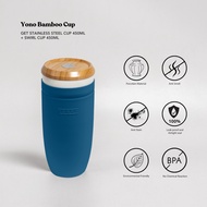 SWANZ Yono Bamboo Cup 720ml - Ceramic Coffee Tea Cup Tumbler, BPA Free Water Bottle, Porcelain Cup