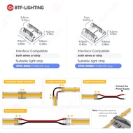 BTF-LIGHTING 2Pin FCOB LED Strip Connectors,8MM/10MM 12 FCOB terminals+6 wire