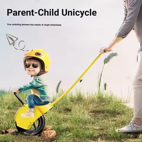 Parent-Child Unicycle Baby Stroller, Lightweight Portable Large-Wheel Balance Bike for Outdoor Trave
