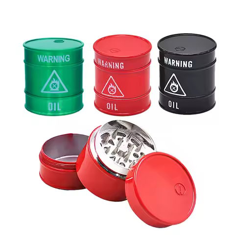 Oil Drum Shape Metal Grinder 3 Layer 40mm Hand Manual Smoking Crusher