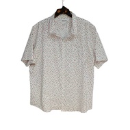 Abound Hawaiian Shirt Short Sleeves Collar There Is A Cotton Bag. White Art Pattern Front Chest 54''