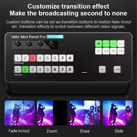 TYST Video Vmix Mini Pro Switcher Control Panel MIDI2.0 Video Recording Switchboard Ins TV§Broadcast