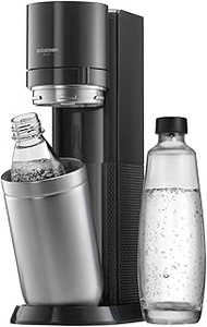 SodaStream Duo Water Carbonator without CO2 Cylinder, 1 x 1 L Glass Bottle and 1 x 1 L Dishwasher-Sa