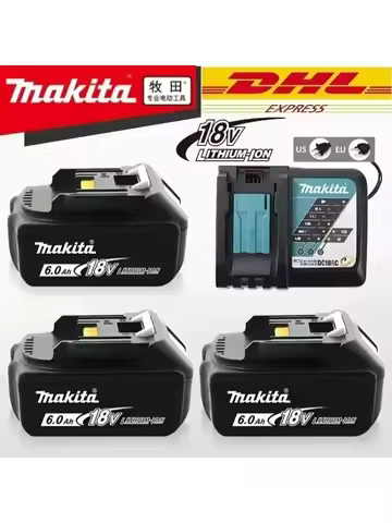 🔋Original 18V Makita 5Ah 6Ah Ah Rechargeable Battery for Electric Tool, Replaceable Battery +charger