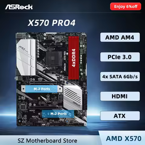 ASROCK X570 PRO4 AMD X570 AM4 Motherboard Support Ryzen 9 5950X 5900X 7 5800X3D 5 5600X 5500 CPU DDR