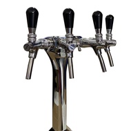 Beer Tap Faucet Draft 4 Lines Golden Tower With Beer Label Badge For Keg Kegerator,Polished Beer Hom