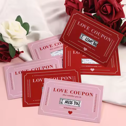 10/20pcs Romantic Scratch Off Coupon Book, Valentine's Day Gift for Couples, Fun Activity Cards for 